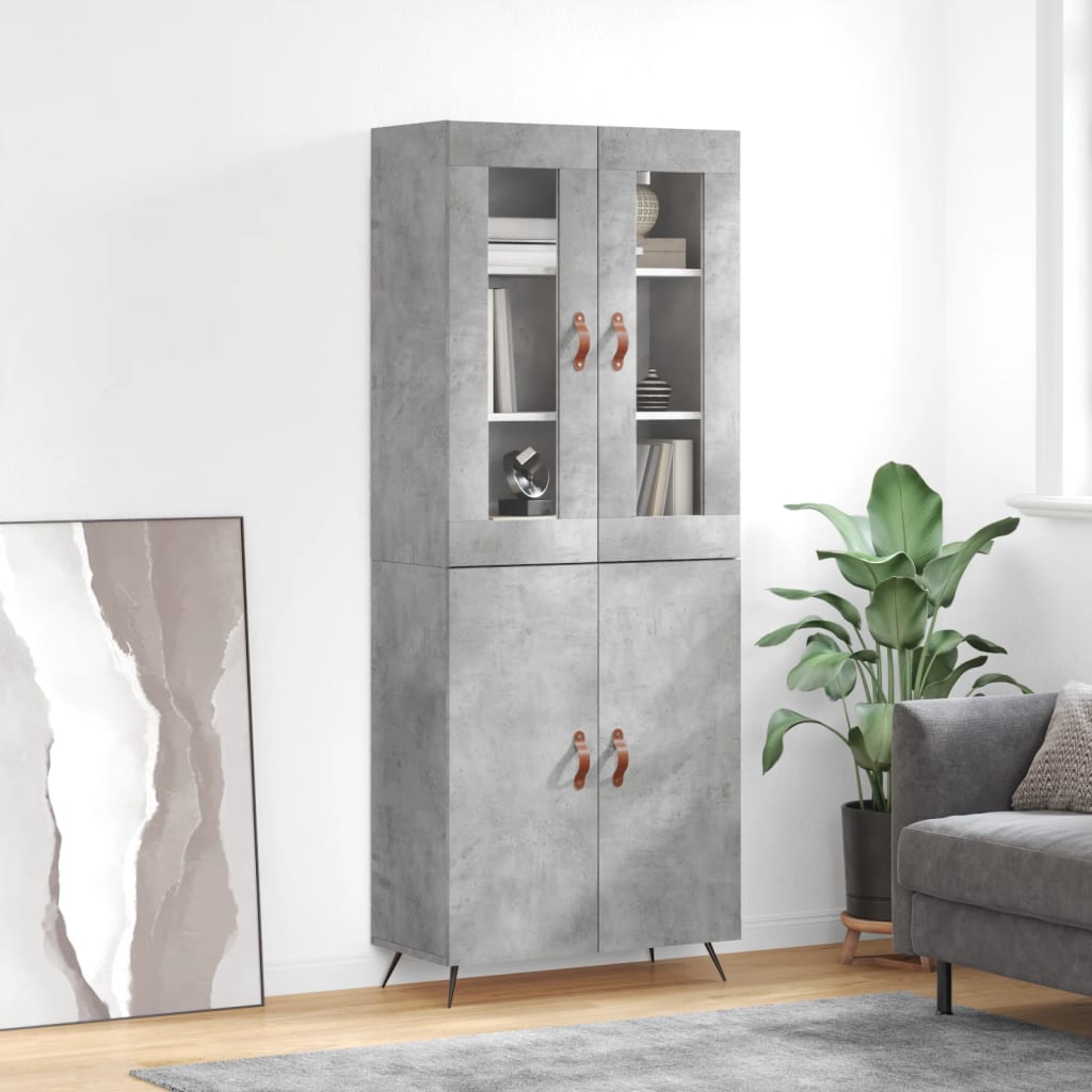 Berkfield Highboard Concrete Grey 69.5x34x180 cm Engineered Wood