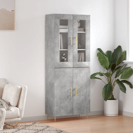 Berkfield Highboard Concrete Grey 69.5x34x180 cm Engineered Wood