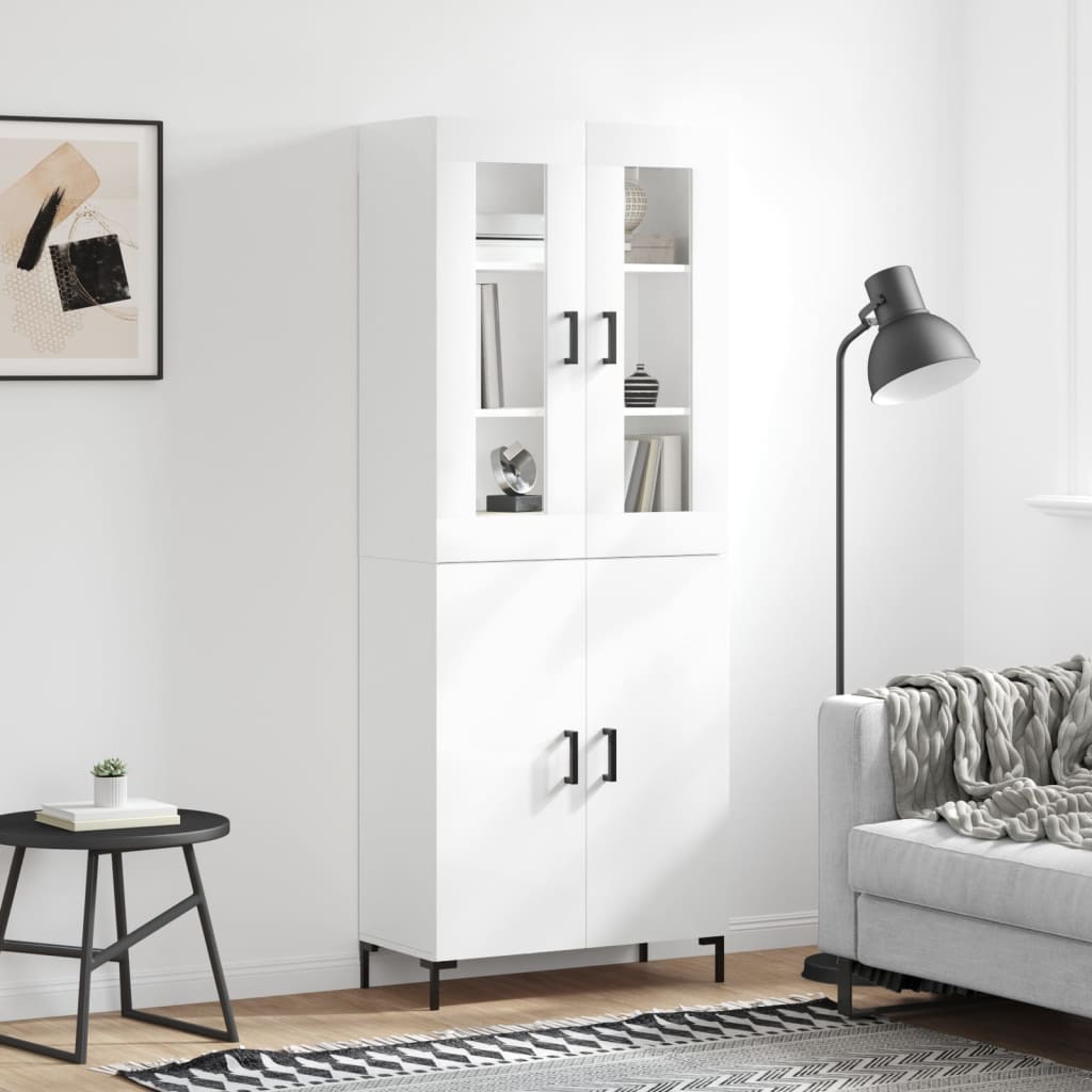 Berkfield Highboard High Gloss White 69.5x34x180 cm Engineered Wood