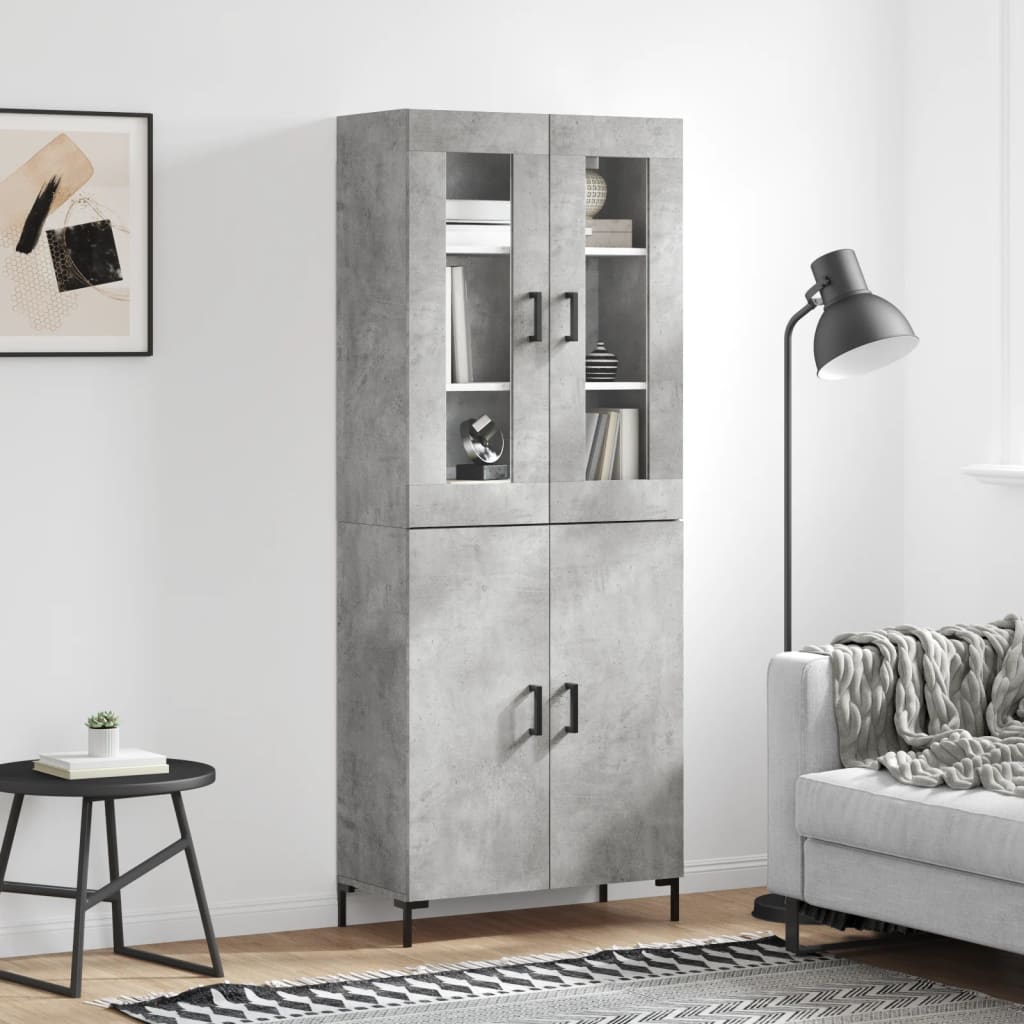 Berkfield Highboard Concrete Grey 69.5x34x180 cm Engineered Wood