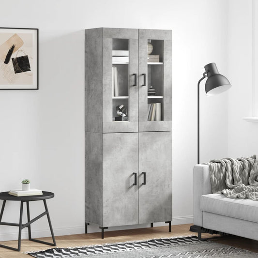 Berkfield Highboard Concrete Grey 69.5x34x180 cm Engineered Wood