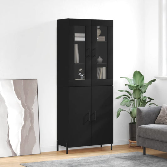 Berkfield Highboard Black 69.5x34x180 cm Engineered Wood