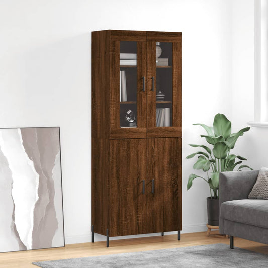 Berkfield Highboard Brown Oak 69.5x34x180 cm Engineered Wood