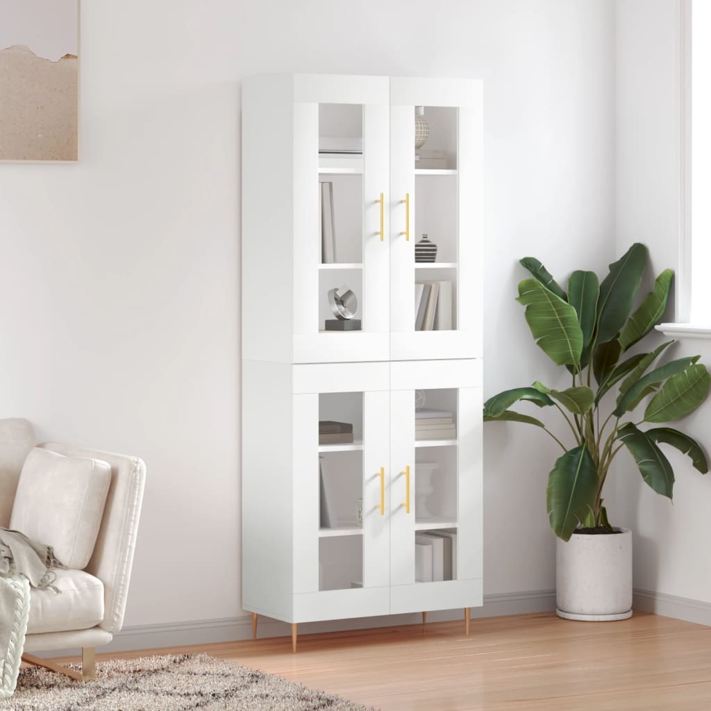 Berkfield Highboard White 69.5x34x180 cm Engineered Wood