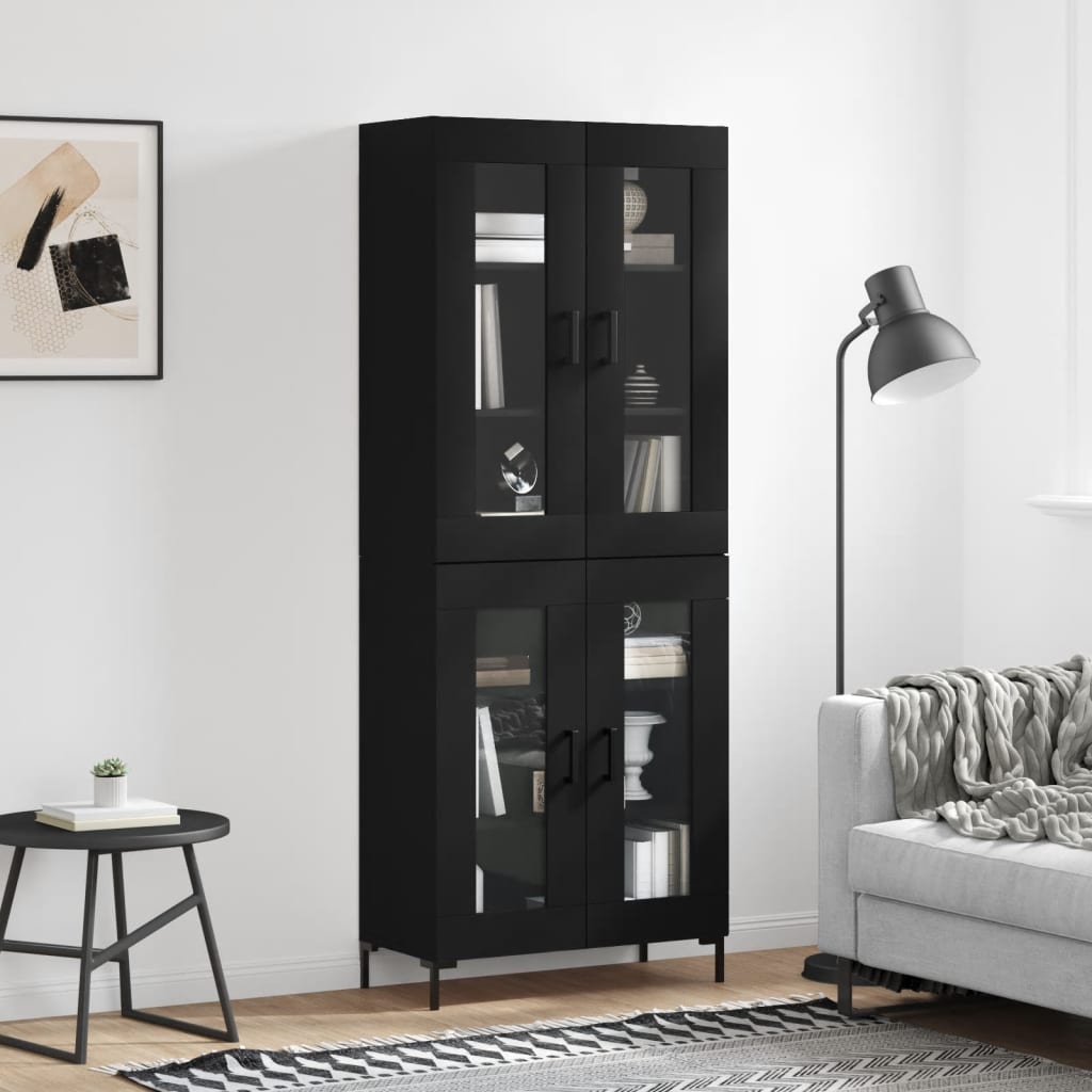 Berkfield Highboard Black 69.5x34x180 cm Engineered Wood