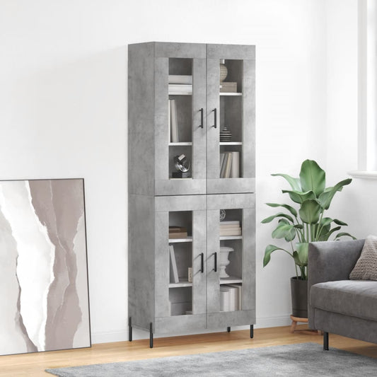 Berkfield Highboard Concrete Grey 69.5x34x180 cm Engineered Wood