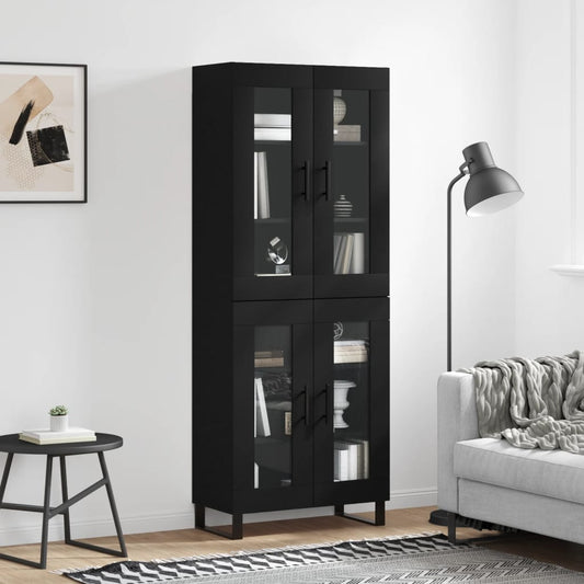 Berkfield Highboard Black 69.5x34x180 cm Engineered Wood
