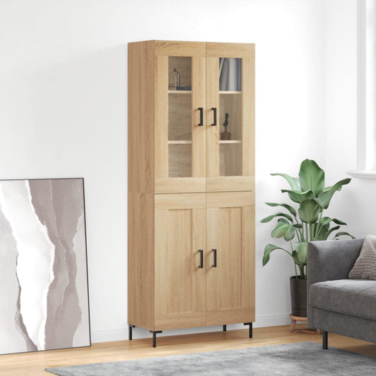 Berkfield Highboard Sonoma Oak 69.5x34x180 cm Engineered Wood