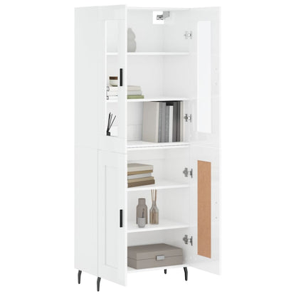 Berkfield Highboard High Gloss White 69.5x34x180 cm Engineered Wood