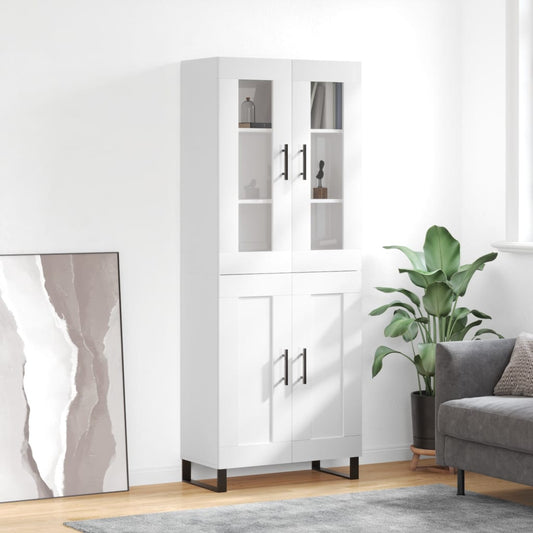 Berkfield Highboard High Gloss White 69.5x34x180 cm Engineered Wood