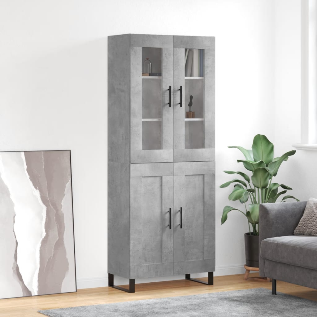 Berkfield Highboard Concrete Grey 69.5x34x180 cm Engineered Wood