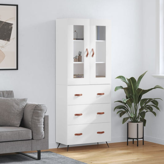 Berkfield Highboard White 69.5x34x180 cm Engineered Wood
