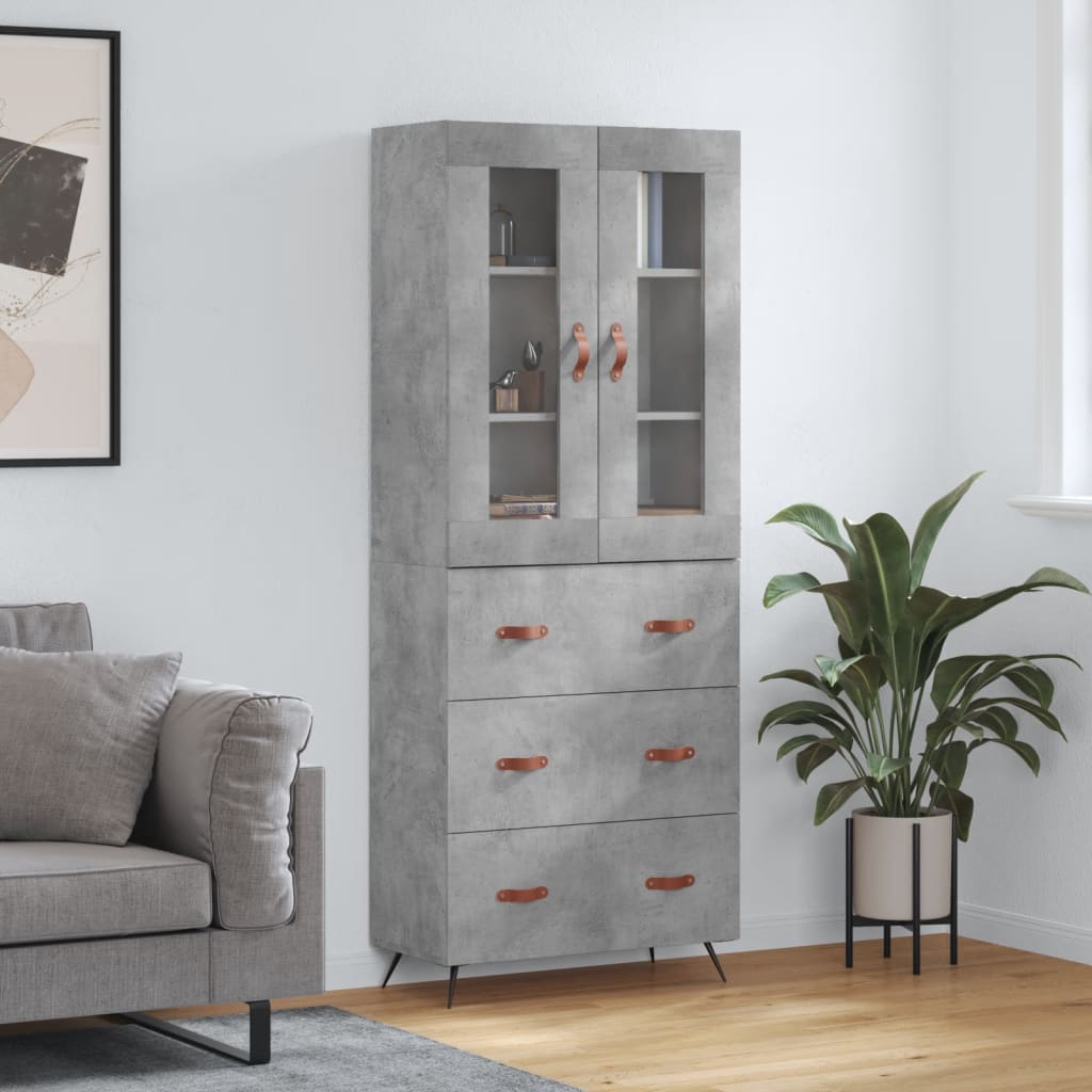 Berkfield Highboard Concrete Grey 69.5x34x180 cm Engineered Wood
