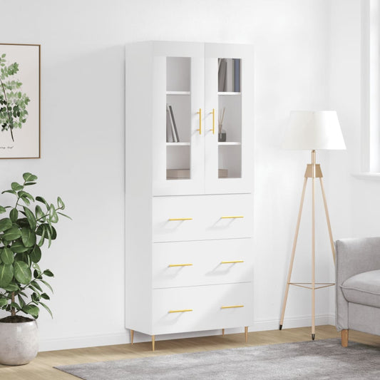 Berkfield Highboard White 69.5x34x180 cm Engineered Wood