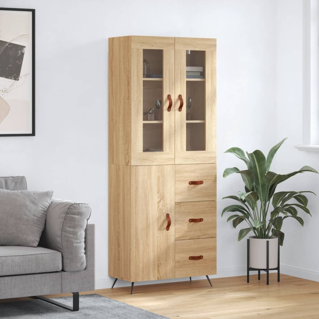 Berkfield Highboard Sonoma Oak 69.5x34x180 cm Engineered Wood