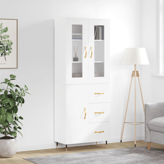 Berkfield Highboard White 69.5x34x180 cm Engineered Wood