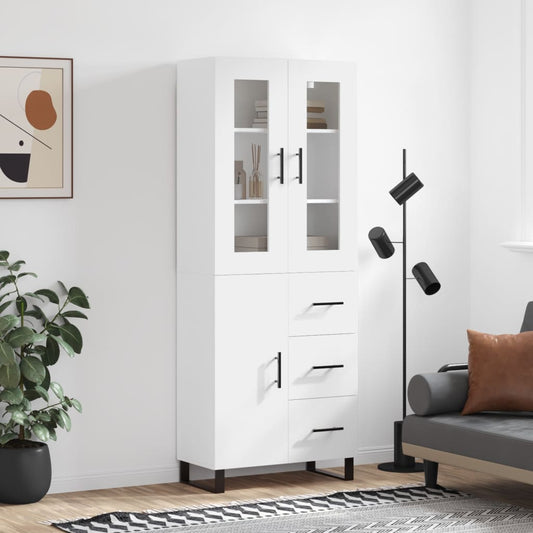 Berkfield Highboard White 69.5x34x180 cm Engineered Wood