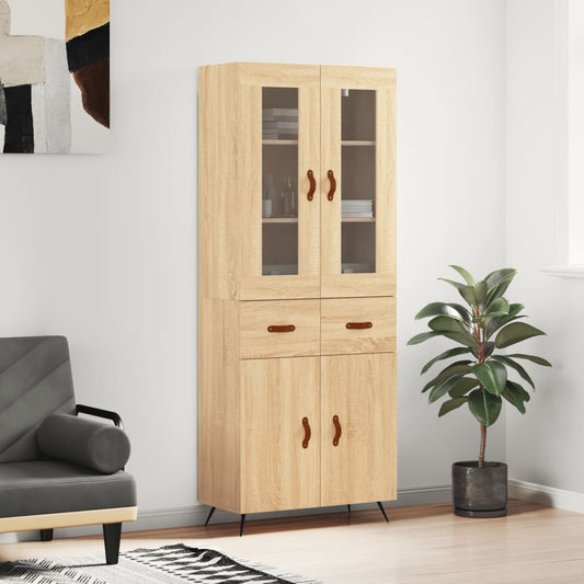 Berkfield Highboard Sonoma Oak 69.5x34x180 cm Engineered Wood