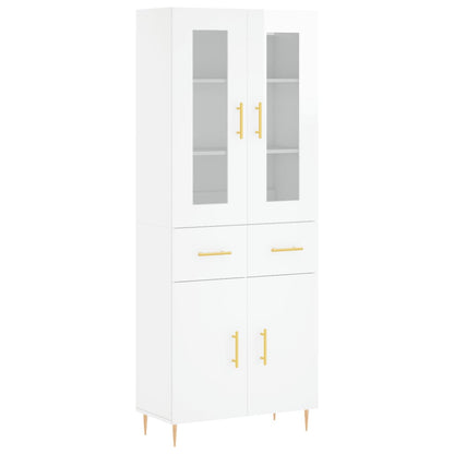 Berkfield Highboard High Gloss White 69.5x34x180 cm Engineered Wood