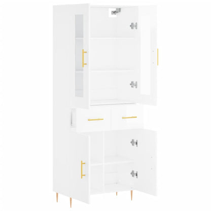 Berkfield Highboard High Gloss White 69.5x34x180 cm Engineered Wood
