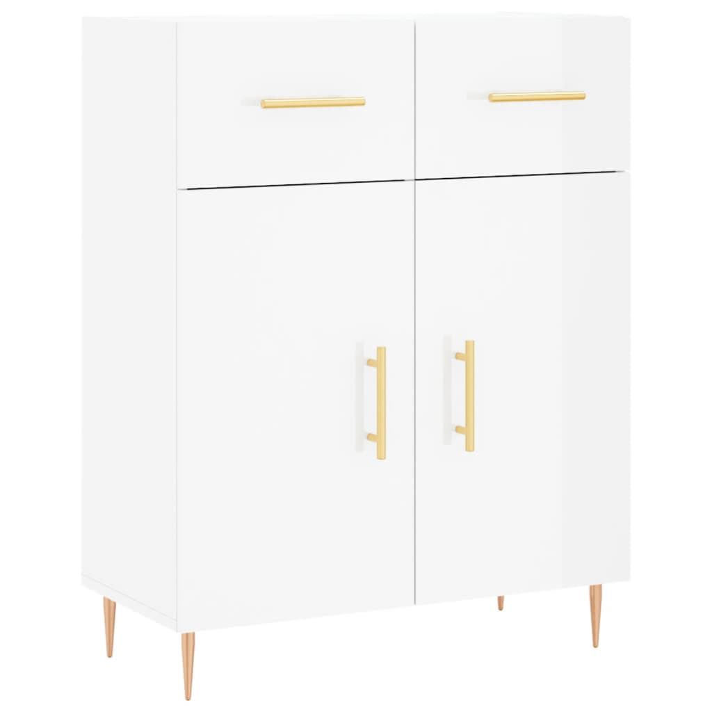 Berkfield Highboard High Gloss White 69.5x34x180 cm Engineered Wood