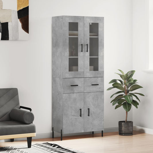 Berkfield Highboard Concrete Grey 69.5x34x180 cm Engineered Wood