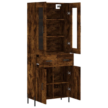 Berkfield Highboard Smoked Oak 69.5x34x180 cm Engineered Wood