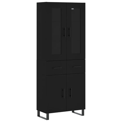 Berkfield Highboard Black 69.5x34x180 cm Engineered Wood
