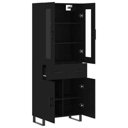 Berkfield Highboard Black 69.5x34x180 cm Engineered Wood
