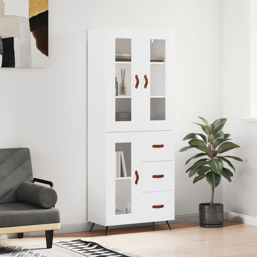 Berkfield Highboard White 69.5x34x180 cm Engineered Wood