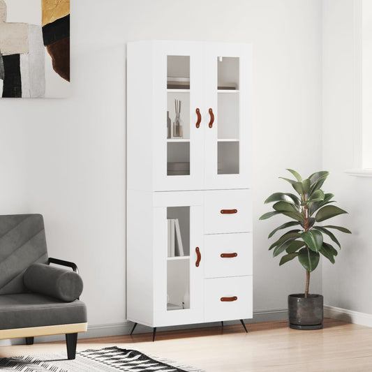 Berkfield Highboard White 69.5x34x180 cm Engineered Wood