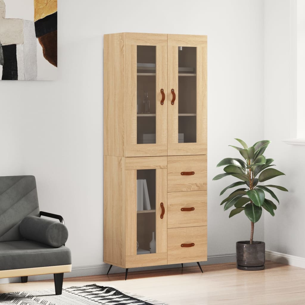 Berkfield Highboard Sonoma Oak 69.5x34x180 cm Engineered Wood