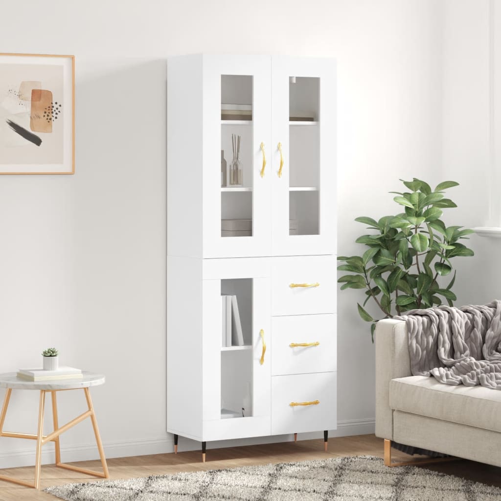 Berkfield Highboard White 69.5x34x180 cm Engineered Wood