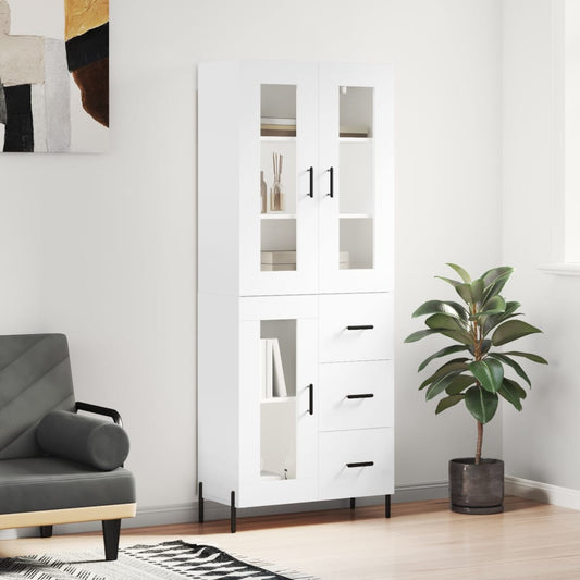 Berkfield Highboard White 69.5x34x180 cm Engineered Wood