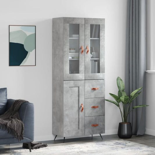 Berkfield Highboard Concrete Grey 69.5x34x180 cm Engineered Wood