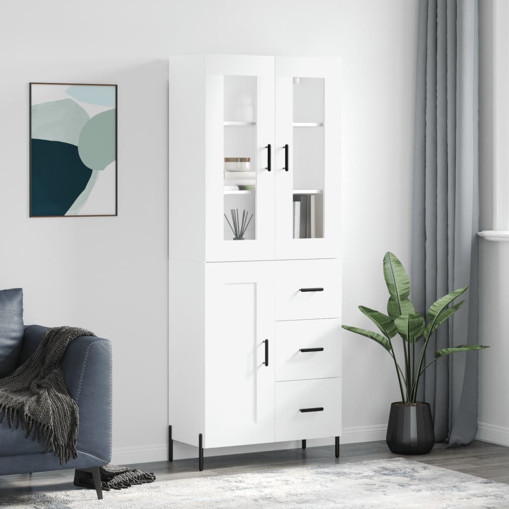 Berkfield Highboard White 69.5x34x180 cm Engineered Wood