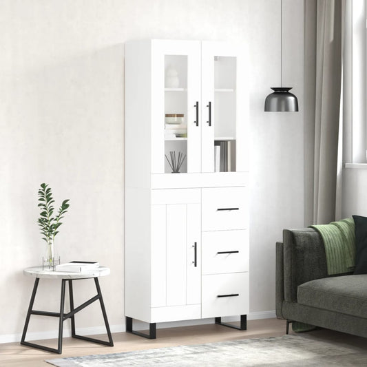 Berkfield Highboard White 69.5x34x180 cm Engineered Wood