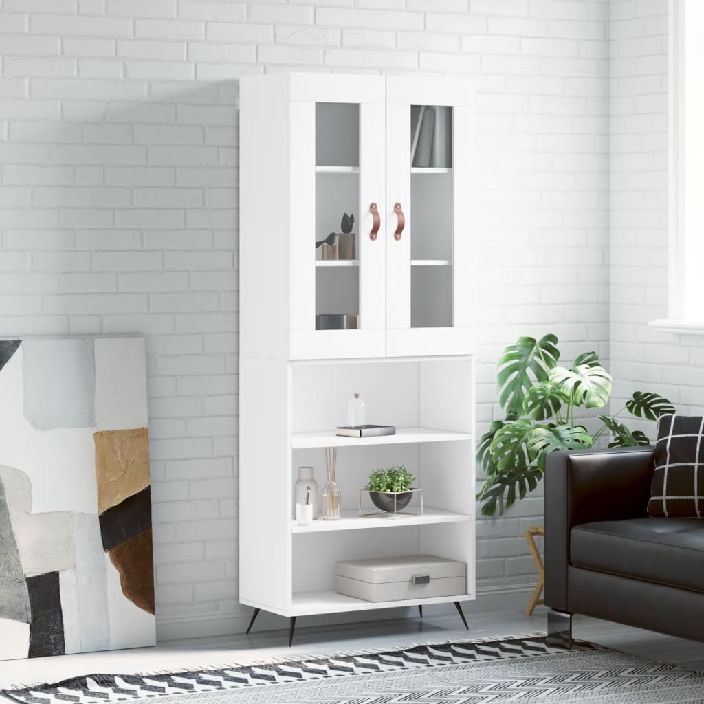 Berkfield Highboard White 69.5x34x180 cm Engineered Wood