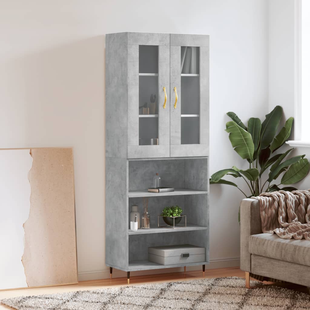 Berkfield Highboard Concrete Grey 69.5x34x180 cm Engineered Wood