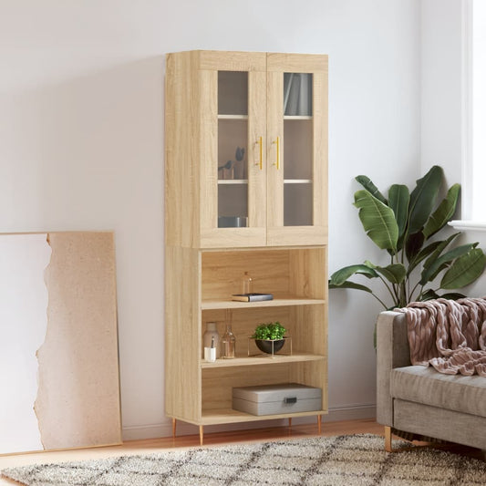 Berkfield Highboard Sonoma Oak 69.5x34x180 cm Engineered Wood