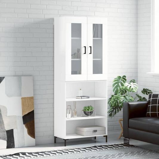 Berkfield Highboard High Gloss White 69.5x34x180 cm Engineered Wood