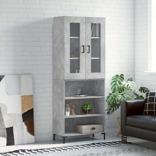 Berkfield Highboard Concrete Grey 69.5x34x180 cm Engineered Wood