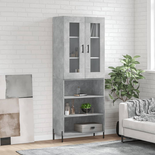 Berkfield Highboard Concrete Grey 69.5x34x180 cm Engineered Wood