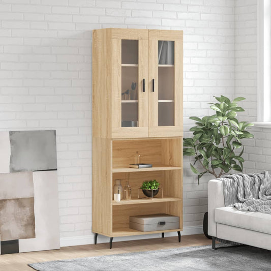 Berkfield Highboard Sonoma Oak 69.5x34x180 cm Engineered Wood