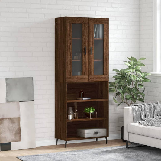 Berkfield Highboard Brown Oak 69.5x34x180 cm Engineered Wood