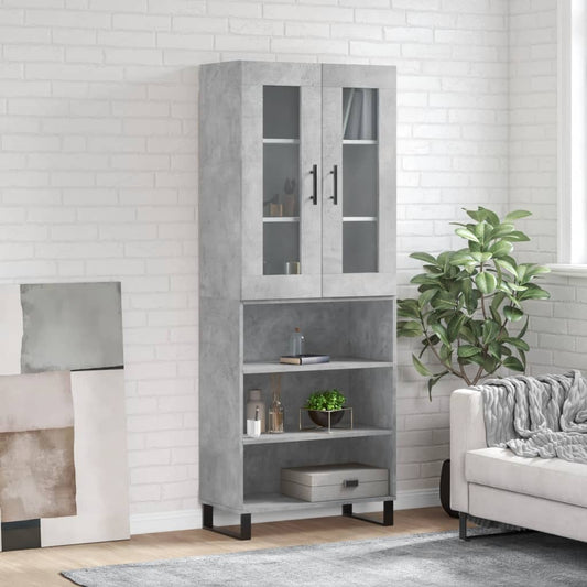 Berkfield Highboard Concrete Grey 69.5x34x180 cm Engineered Wood