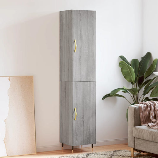 Berkfield Highboard Grey Sonoma 34.5x34x180 cm Engineered Wood