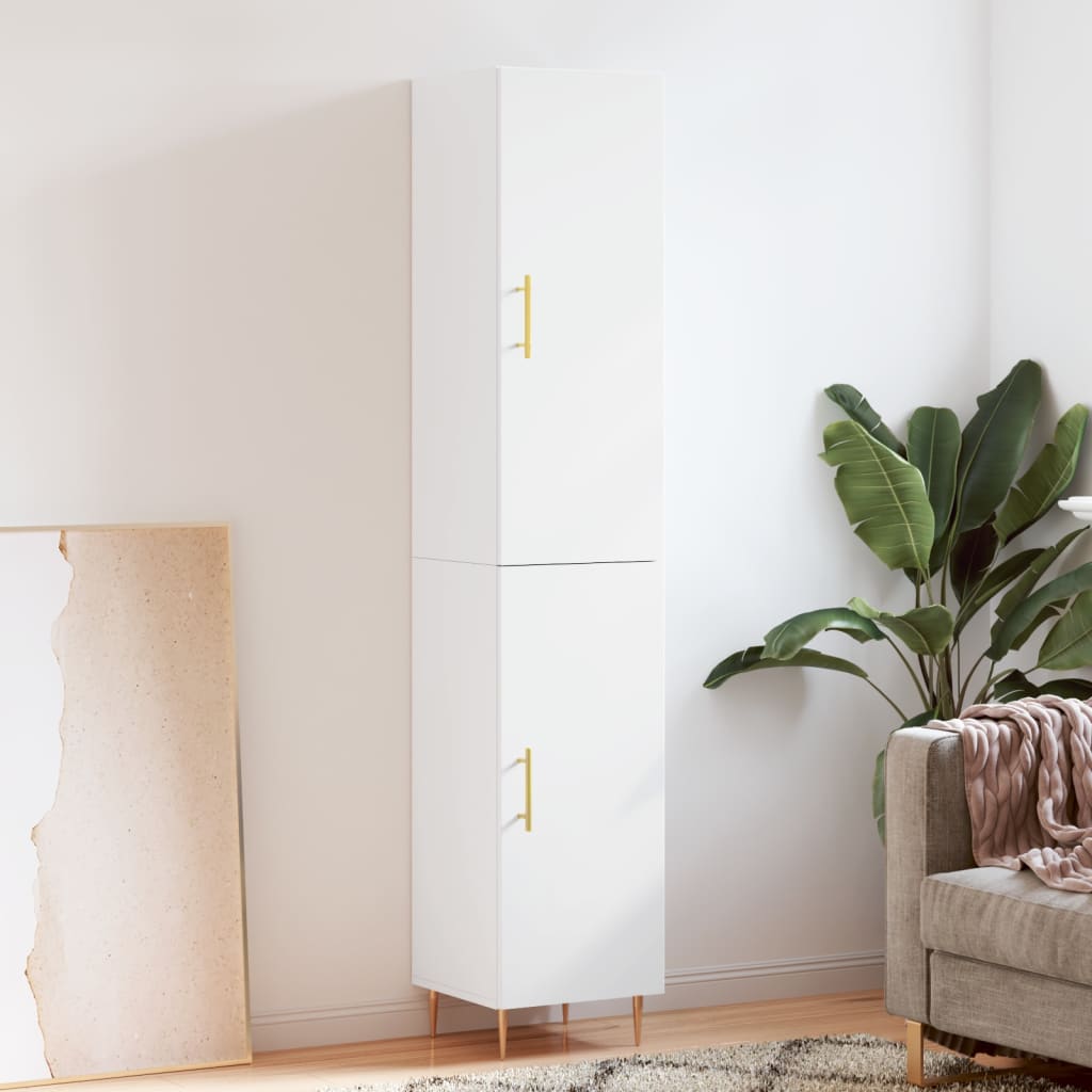 Berkfield Highboard White 34.5x34x180 cm Engineered Wood