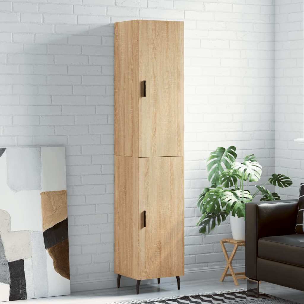 Berkfield Highboard Sonoma Oak 34.5x34x180 cm Engineered Wood