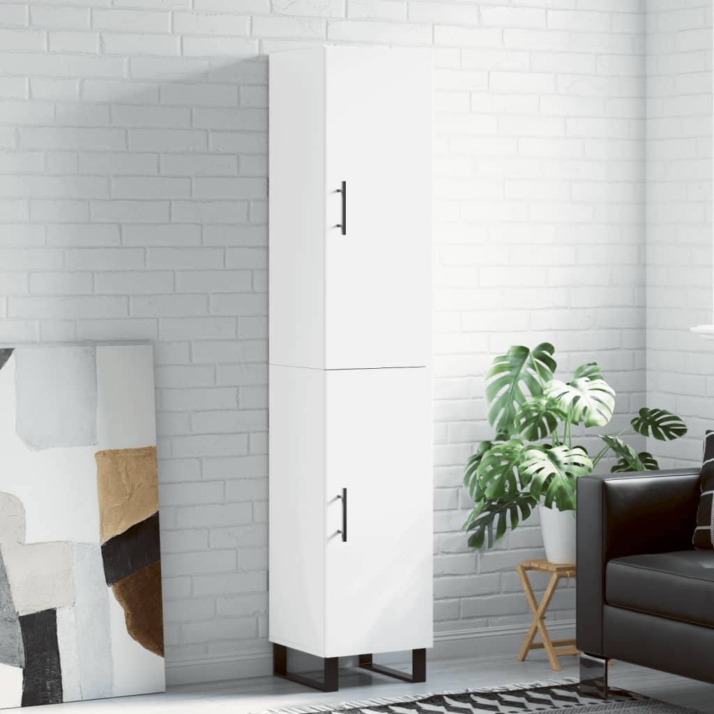 Berkfield Highboard White 34.5x34x180 cm Engineered Wood